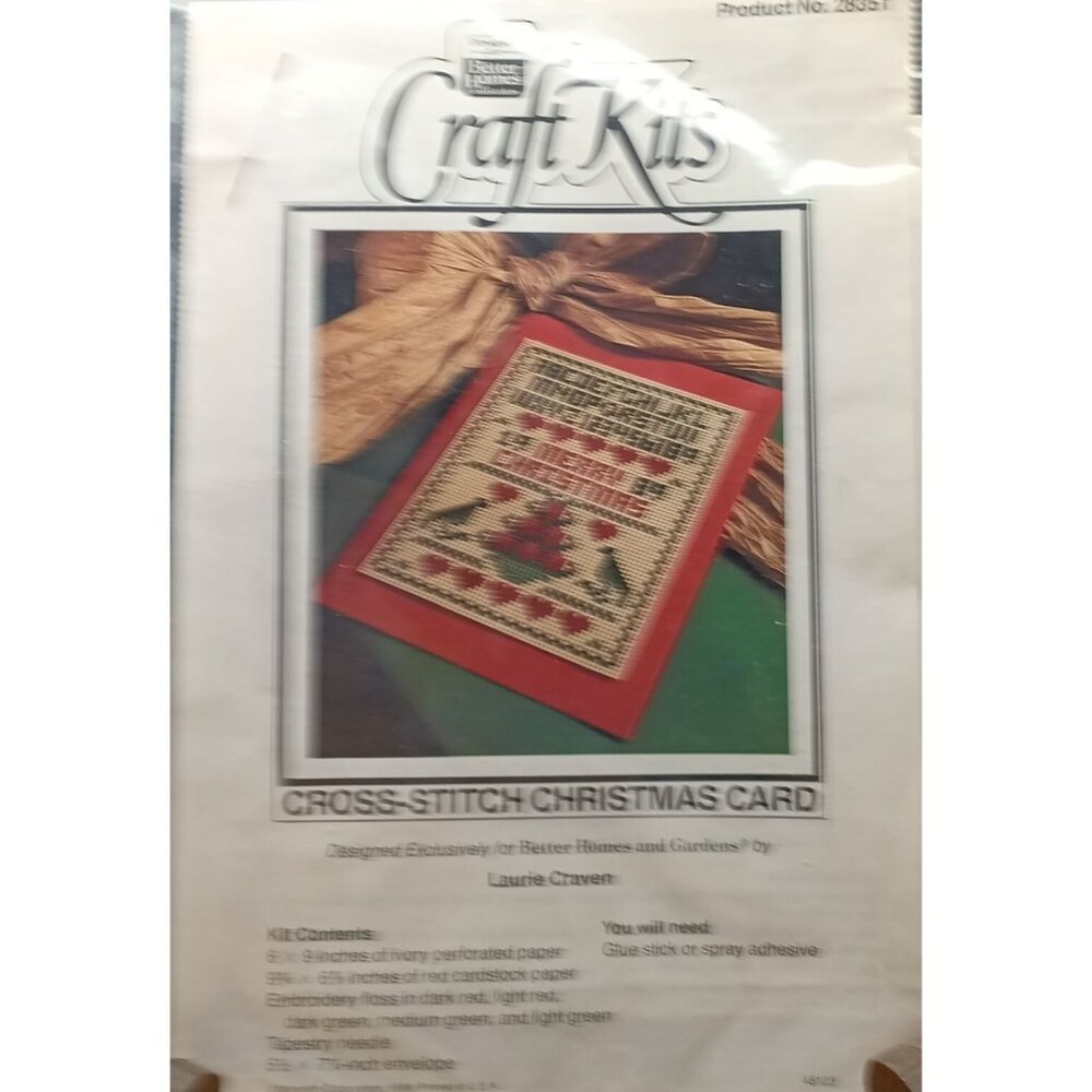 Better Homes & Gardens Cross-Stitch Christmas Card Kit No. 28531 "Merry Christma